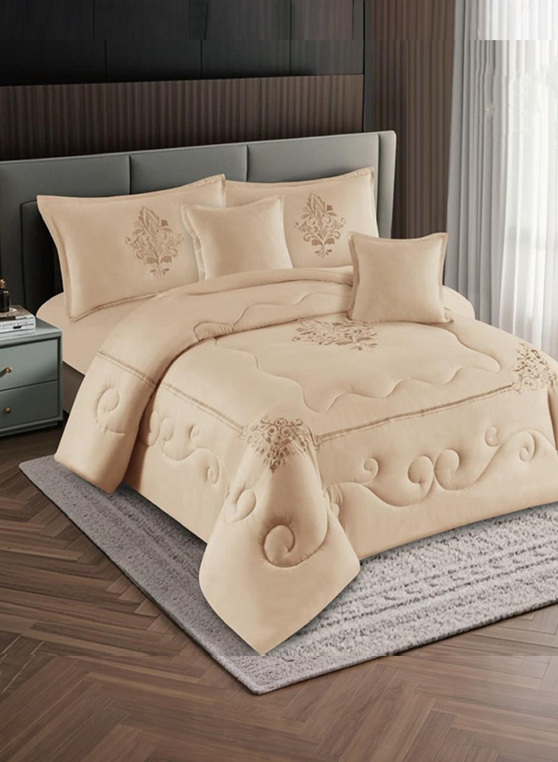 Infinity Luxury Summer Bedding Set – 4 Pieces (One and a Half Size) – Soft Quilt 210×160 cm – Fitted Sheet 200×120 cm – Pillowcase 80×50 cm + Decorative Pillowcase 50×50 cm - Image 1